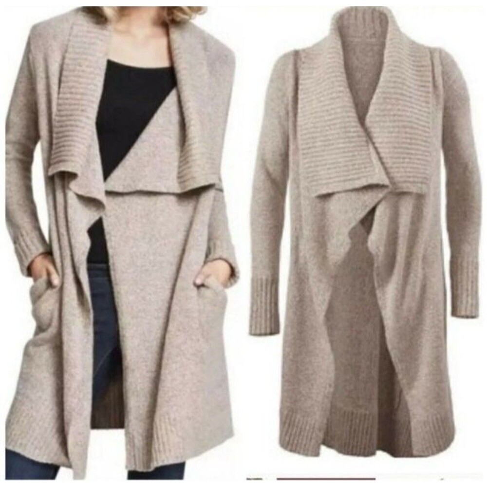 Cabi Open Front Knit Duster Cardigan Sweater Womens Sz M Lightweight Outerwear